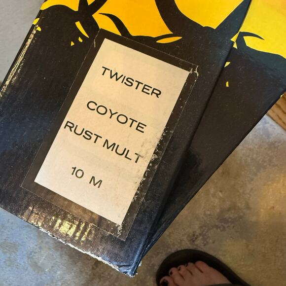 Vintage Circle S Western Cowboy Boots Brown Leather Green Inlay Pointed Toe 10 - Picture 8 of 8